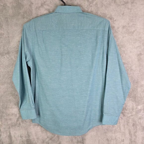 Mens Blue Van Heusen Shirt Long Sleeve Button Down Cotton Blend Size M 15-15.5 - Picture 5 of 8